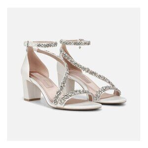 Naturalizer x Pnina Tornai Bridal Sandals | Crystal Block Heel Wedding Shoes 6.5